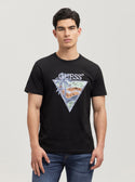 GUESS Eco Black Summer Triangle T-Shirt front view