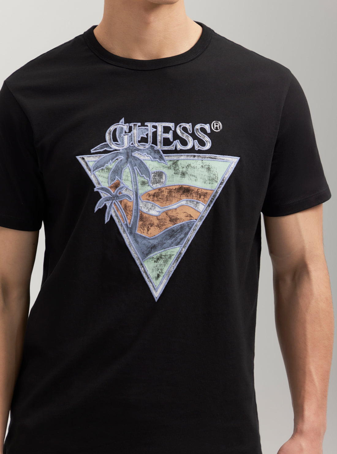 GUESS Eco Black Summer Triangle T-Shirt detail view