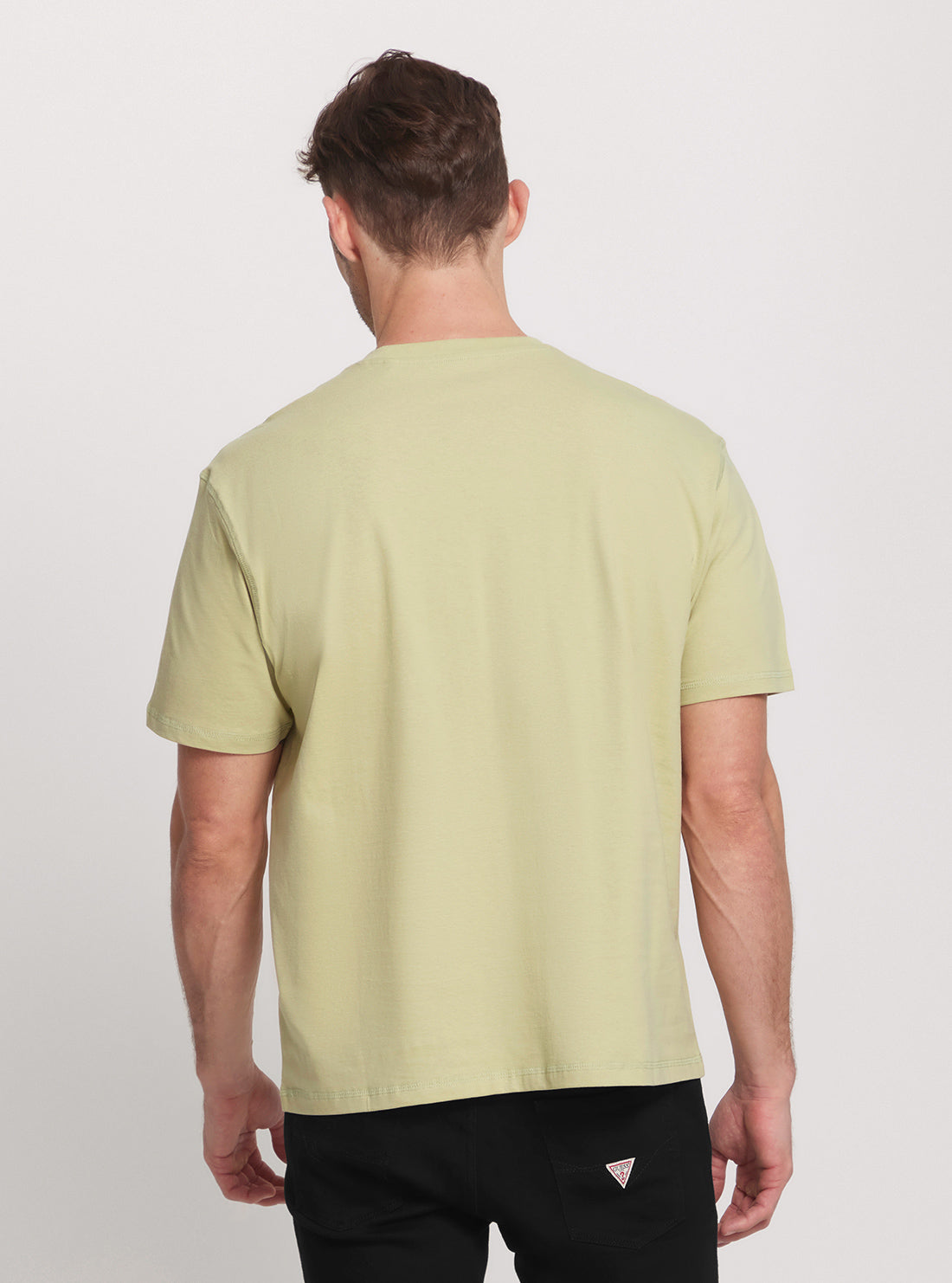 Green Abstract Flower Logo T-Shirt back view