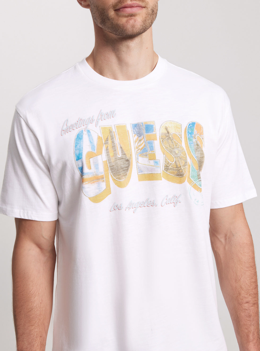 GUESS Eco White Logo Postcard T-Shirt