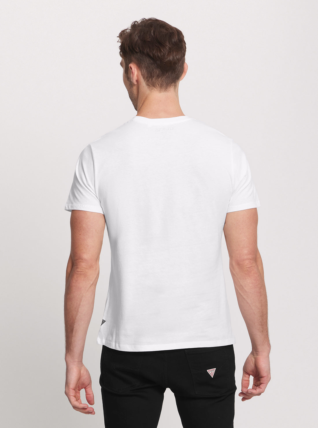 GUESS Eco White Iridescent Palms T-Shirt back view