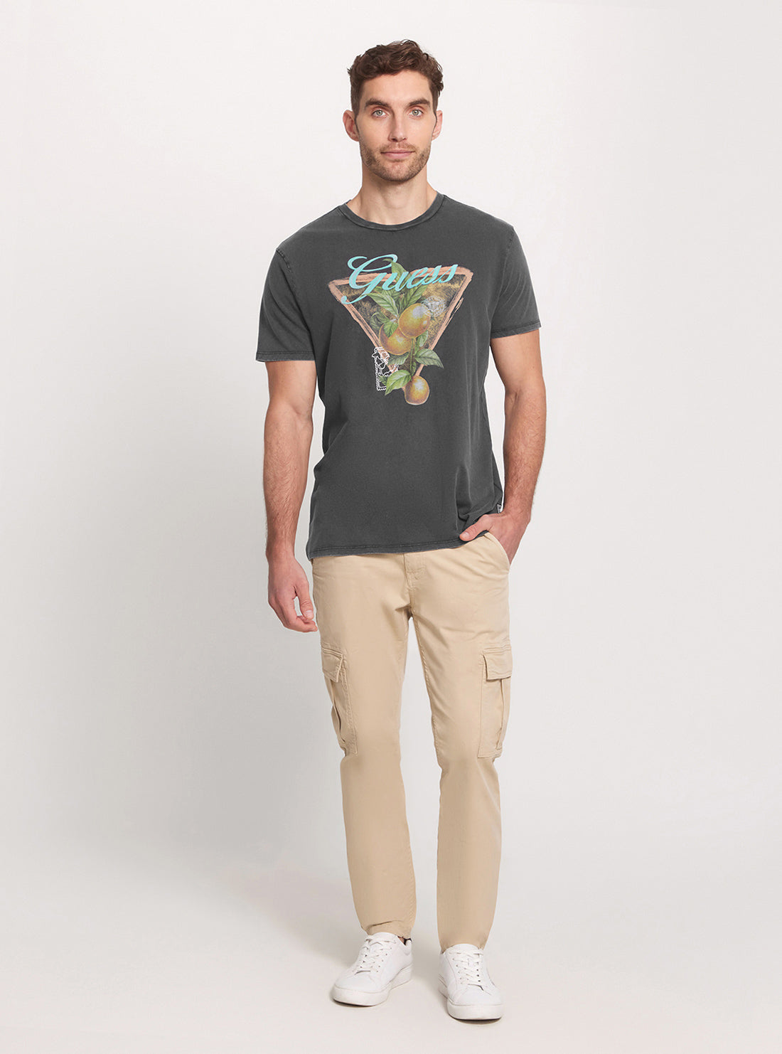 GUESS Eco Grey Paradise Logo T-Shirt