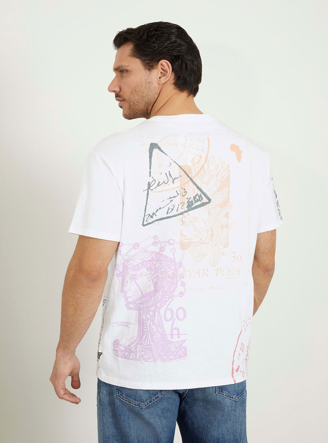 Eco White Faded Stamp T-Shirt