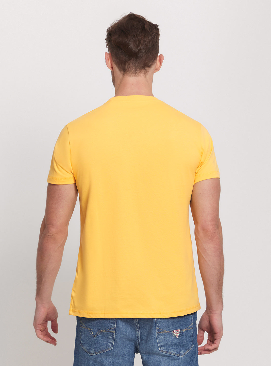 Eco Yellow College Logo T-Shirt back view