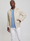 GUESS Cream Soft Suede Jacket front view