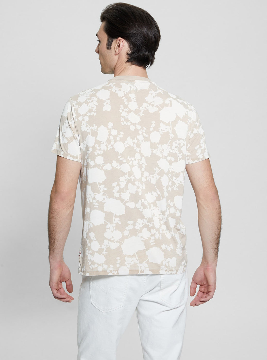 GUESS Beige Floral Burnout T-Shirt  back view