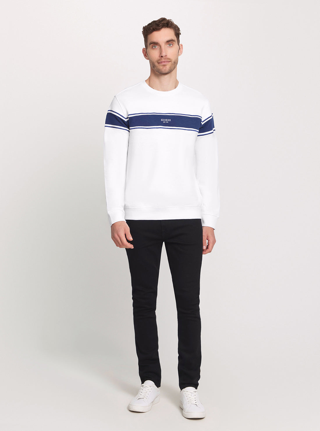 GUESS Eco Inserted Stripe Jumper full view