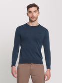 GUESS Blue Chesley Long Sleeve Knit Jumper front view