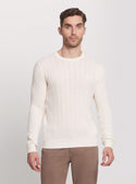 Eco White Cable Stitch Knit Jumper