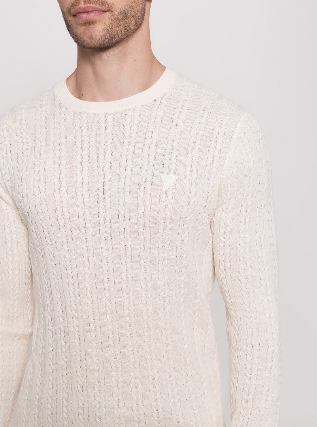 Eco White Cable Stitch Knit Jumper