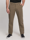 GUESS Brown Mid-Rise Angels Chino Pants front view