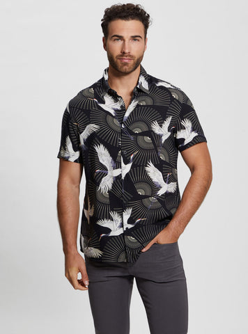 GUESS Eco Crane Short Sleeve Shirt front view