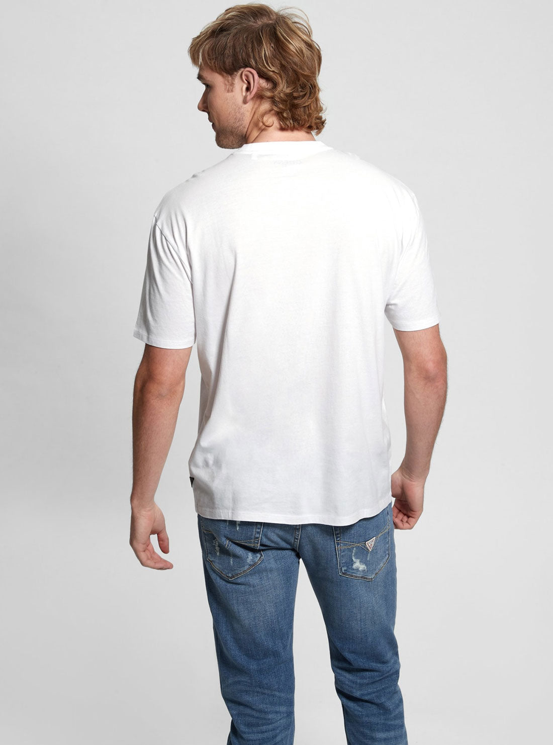 GUESS Eco White Patch and Embro T-Shirt back view