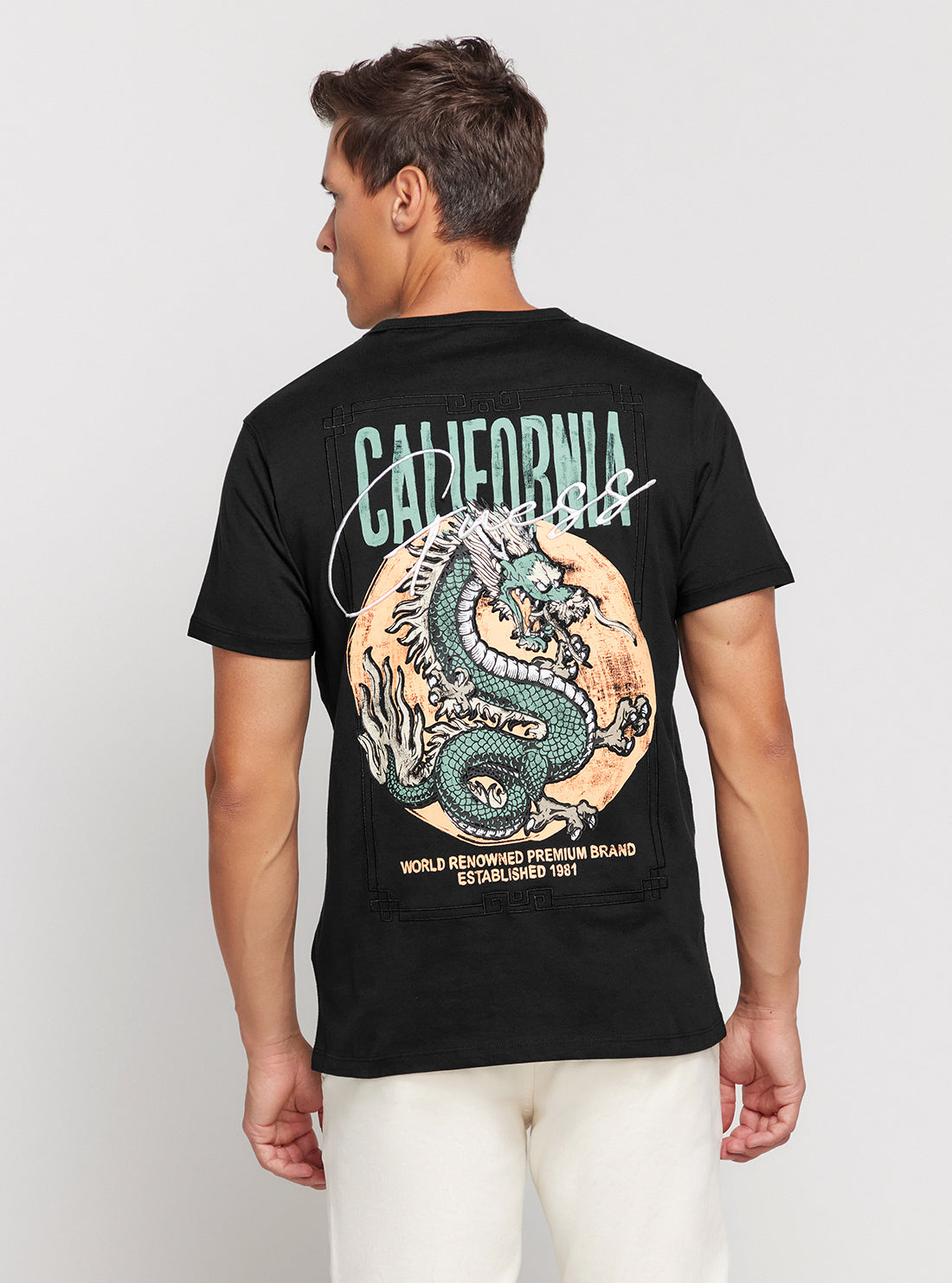 GUESS Eco Black California Dragon T-Shirt  back view