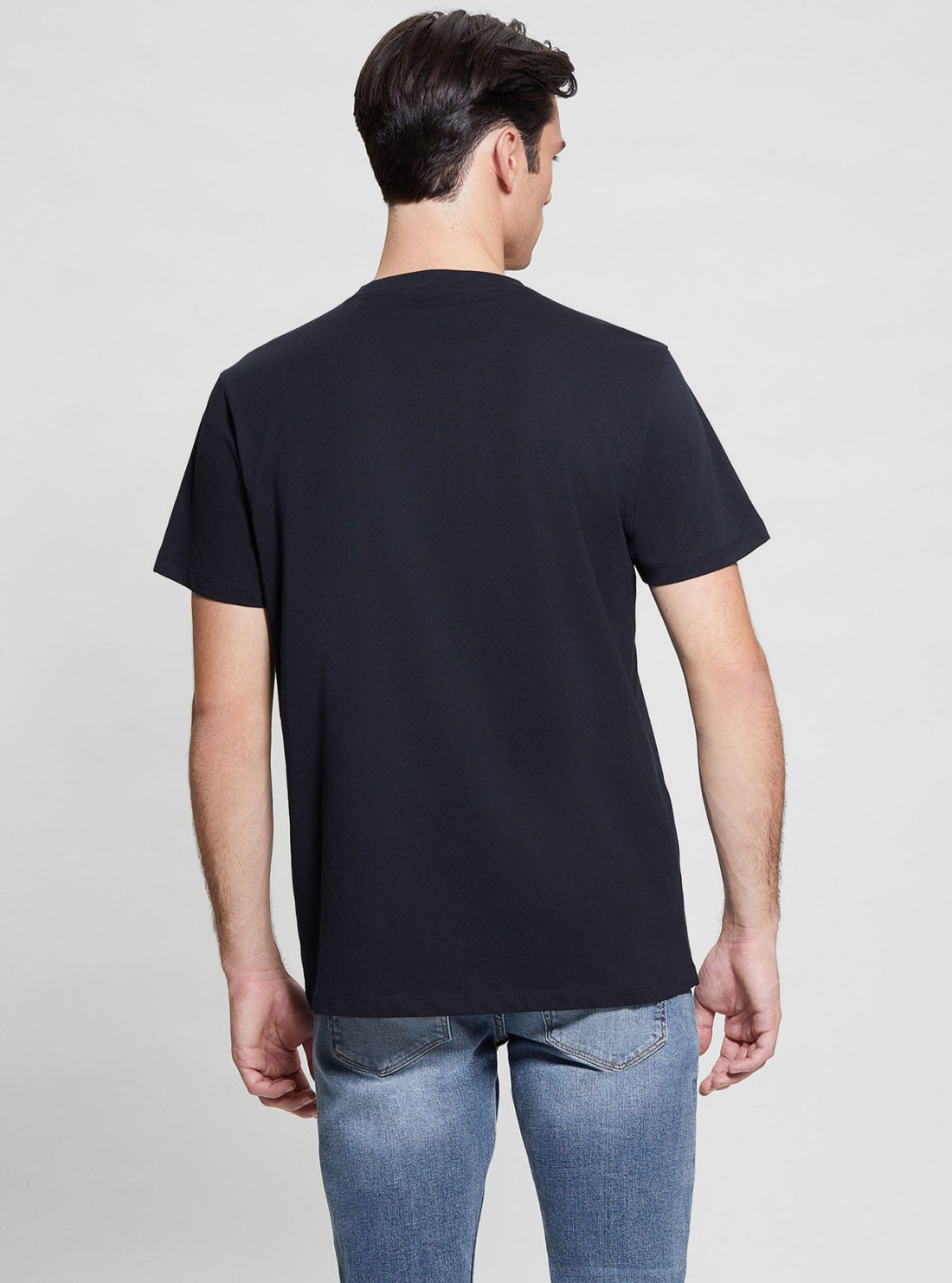 GUESS Black Short Sleeve Birds T-Shirt back view