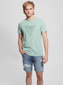 GUESS Eco Green Triangle Embro T-Shirt front view