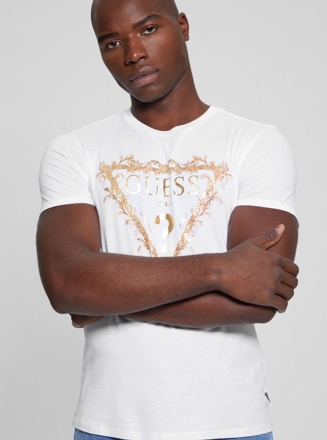 GUESS Eco White Short Sleeve T-Shirt detail view