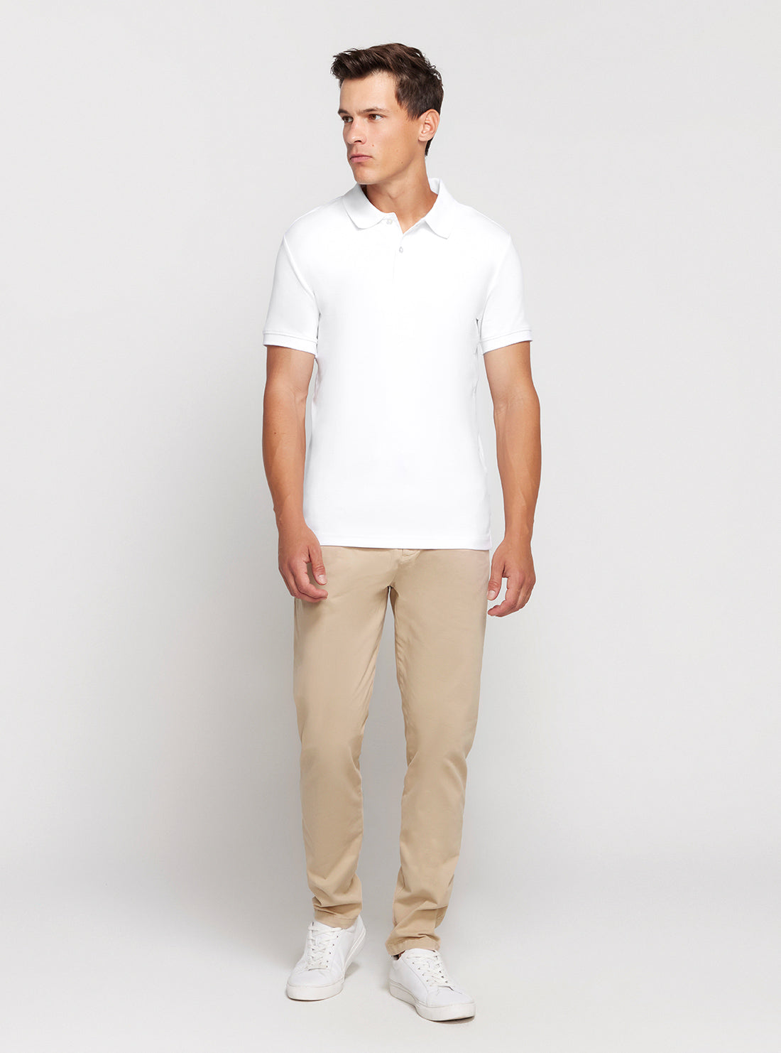 GUESS White Nolan Polo T-Shirt full view