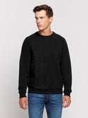 GUESS Eco Black Embroidered Jumper front view