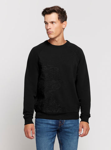 GUESS Eco Black Embroidered Jumper front view