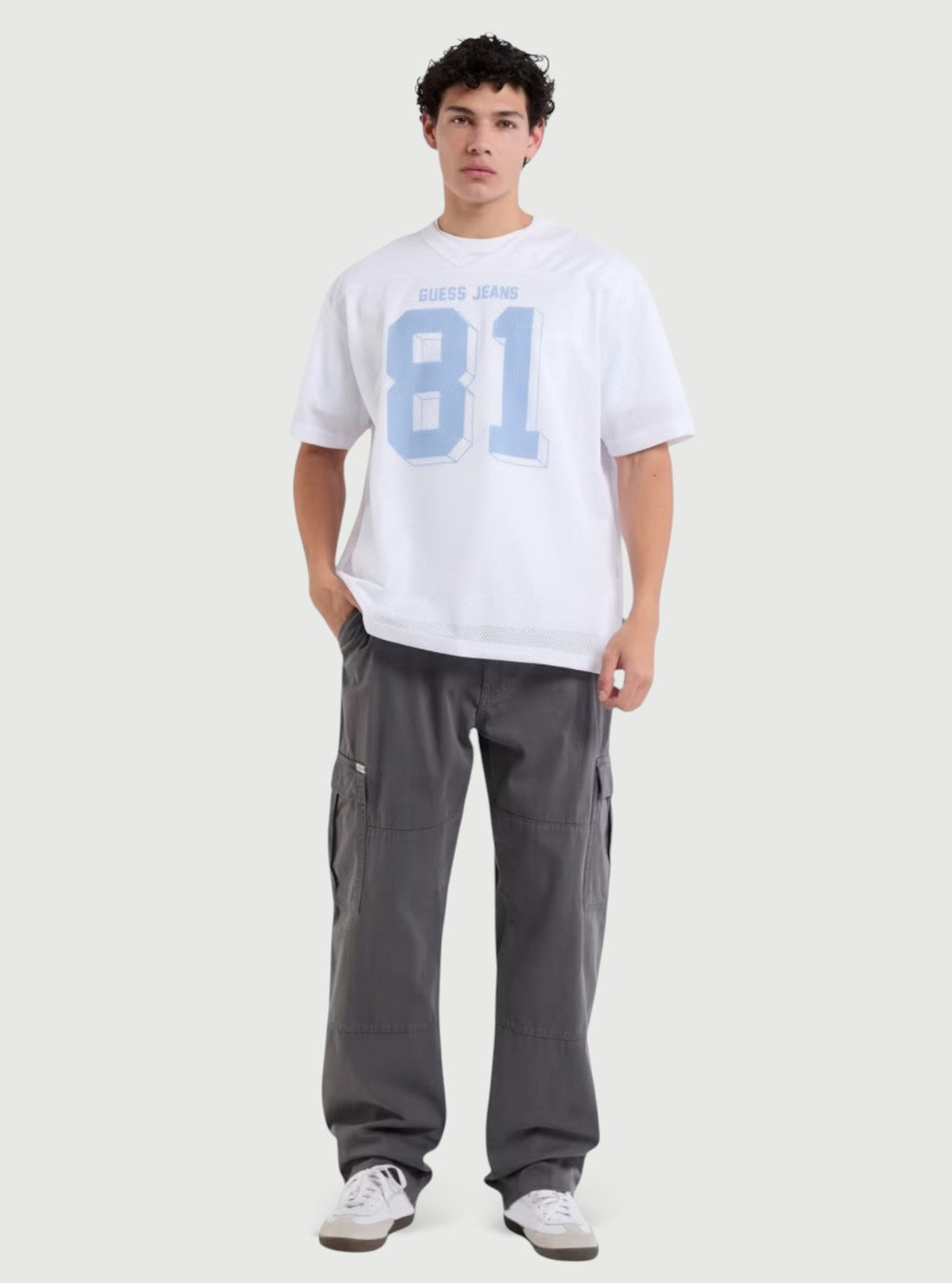 Guess Jeans Grey Cargo Chino Pants M4YB40WGCV1  Full View