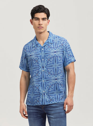 Eco Blue Tile Short Sleeve Shirt