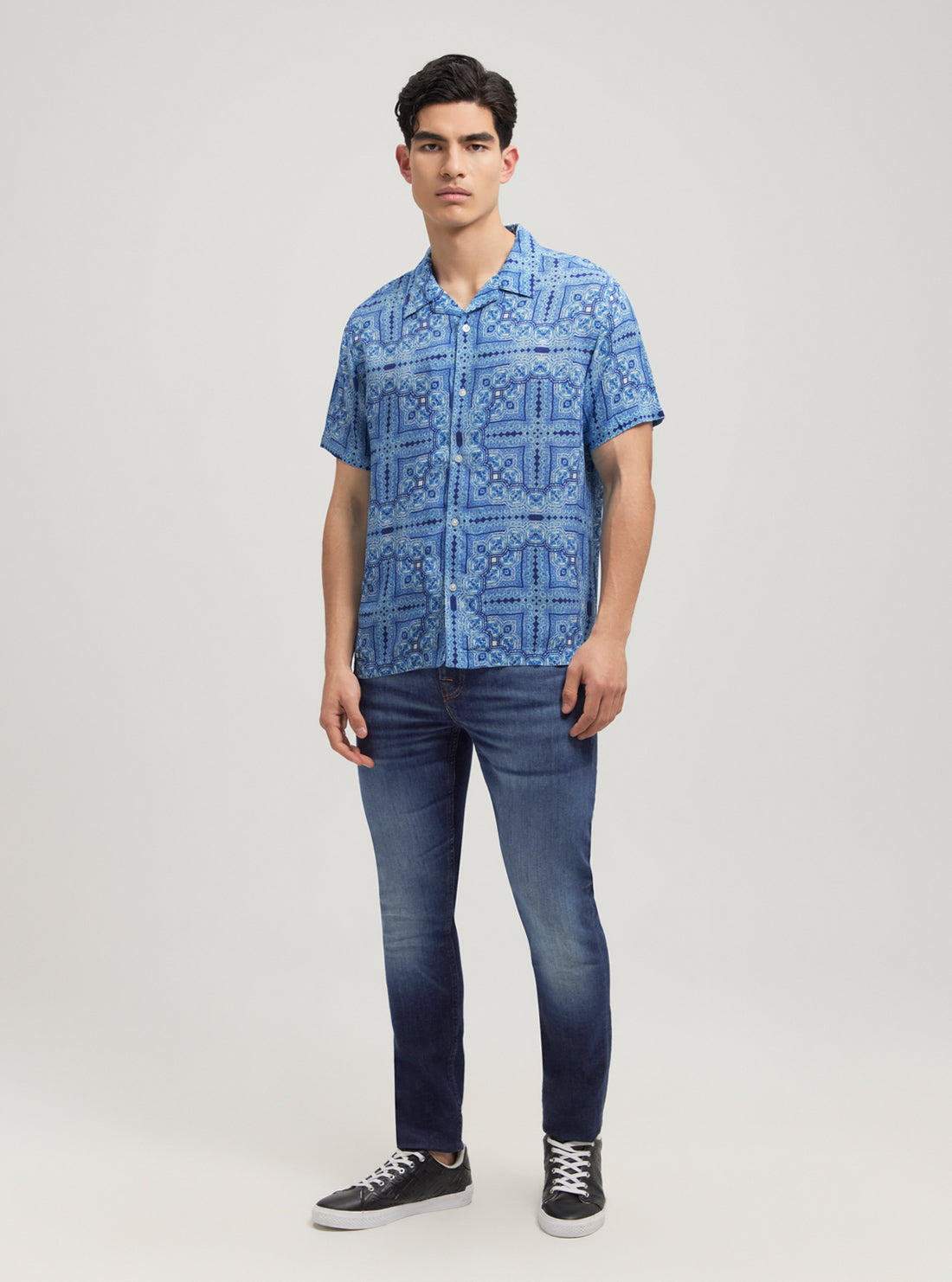 Eco Blue Tile Short Sleeve Shirt