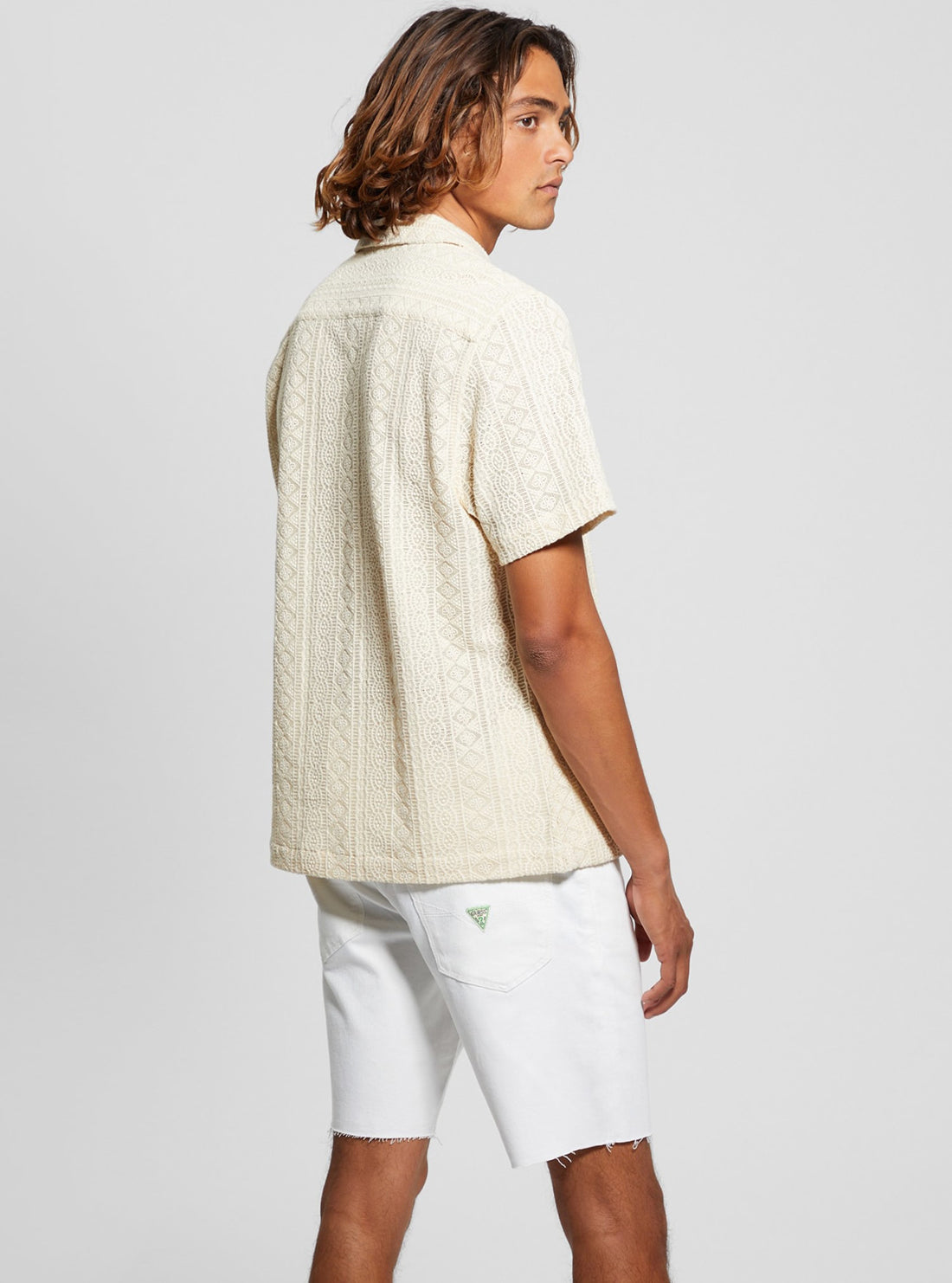 Beige Island Crochet Shirt