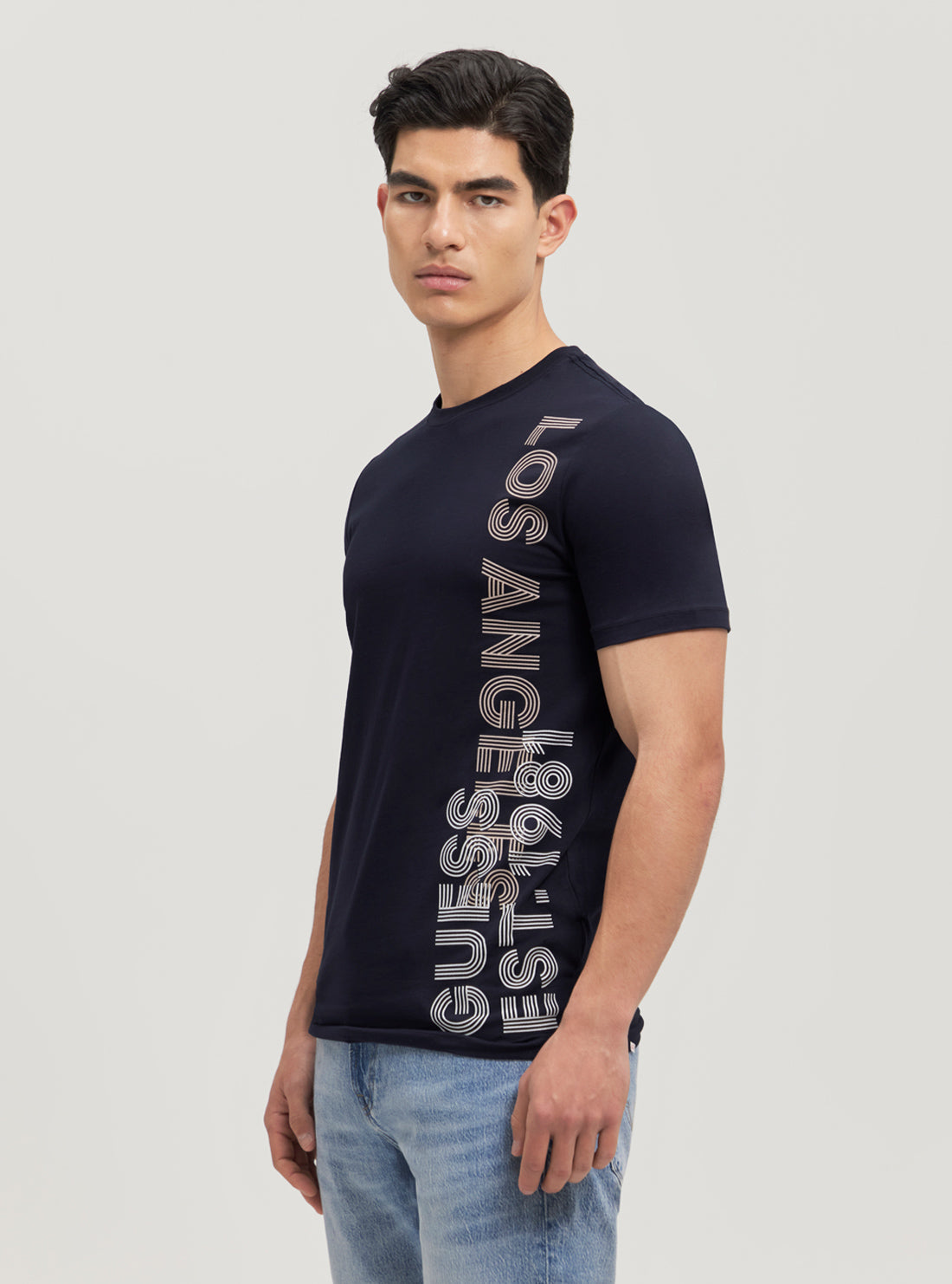 Eco Navy Vertical Logo T-Shirt