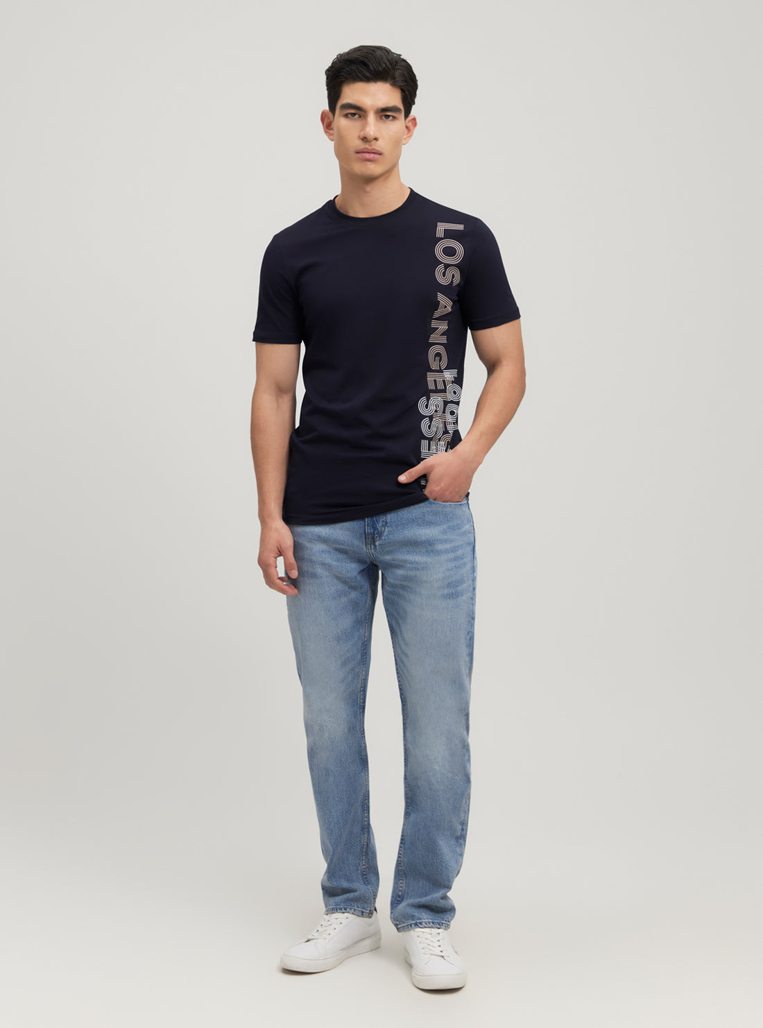 Eco Navy Vertical Logo T-Shirt