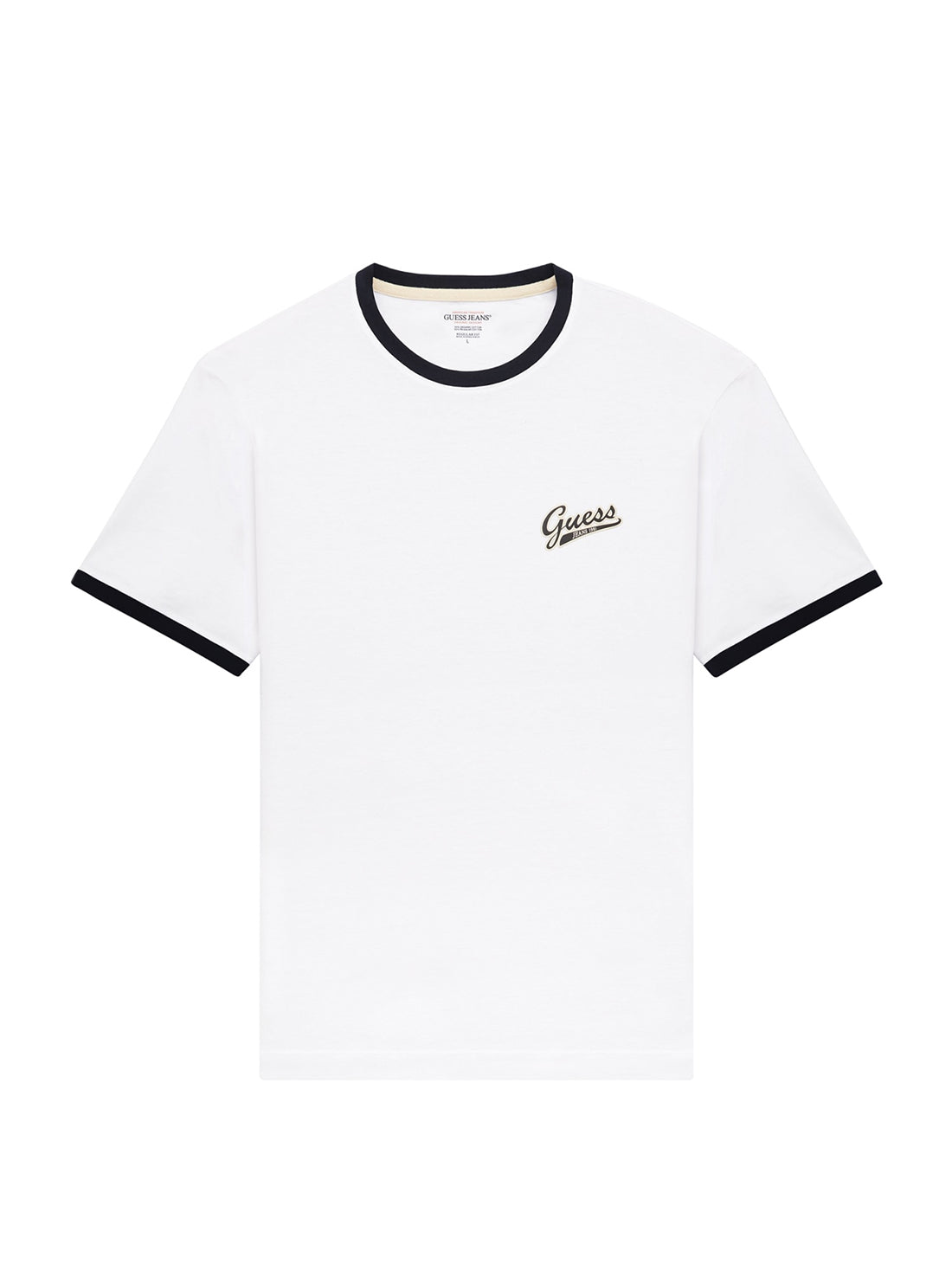 Guess Jeans White Black Trim T-Shirt