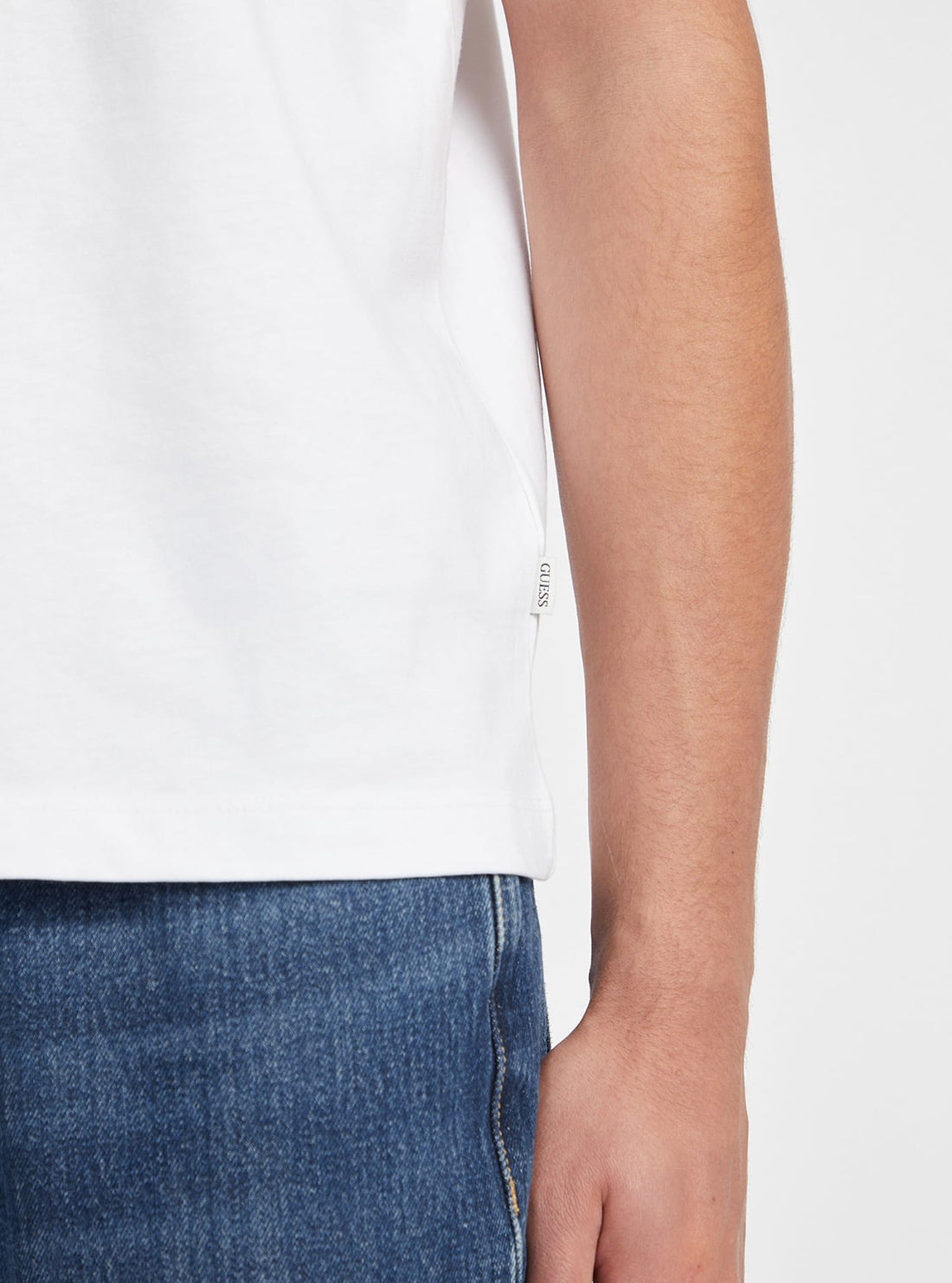 Guess Jeans White Black Trim T-Shirt detail view