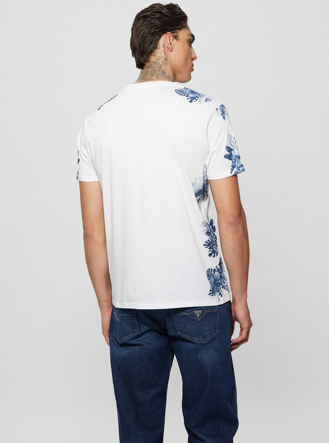 Eco White Watercolour Palms T-Shirt