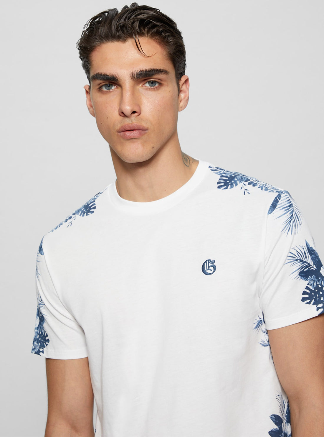 Eco White Watercolour Palms T-Shirt