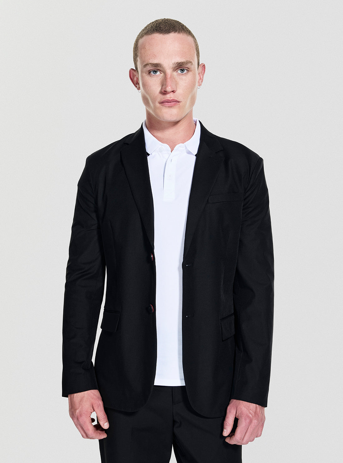 GUESS Mens Black Eaton Blazer M4YN00WG9Z2 Front View