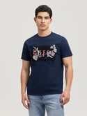 Navy David Embroidered Logo T-Shirt