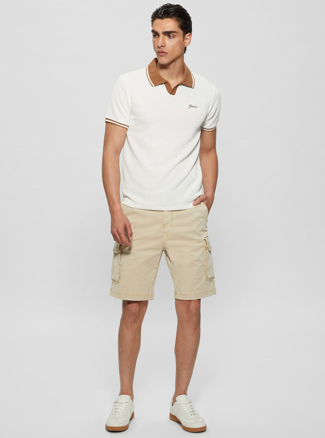 White Weston Knit Polo T-Shirt