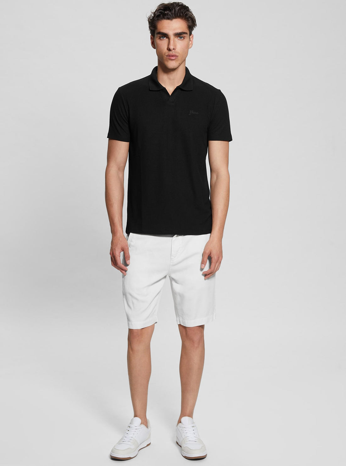 Black Ryker Rib Knit Polo T-Shirt