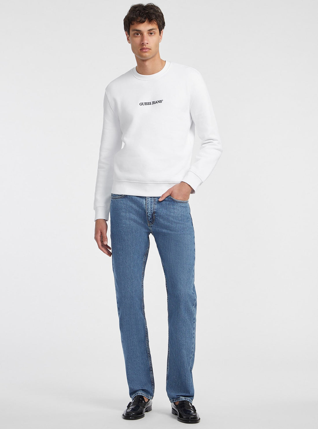 Guess Jeans White Logo Jumper