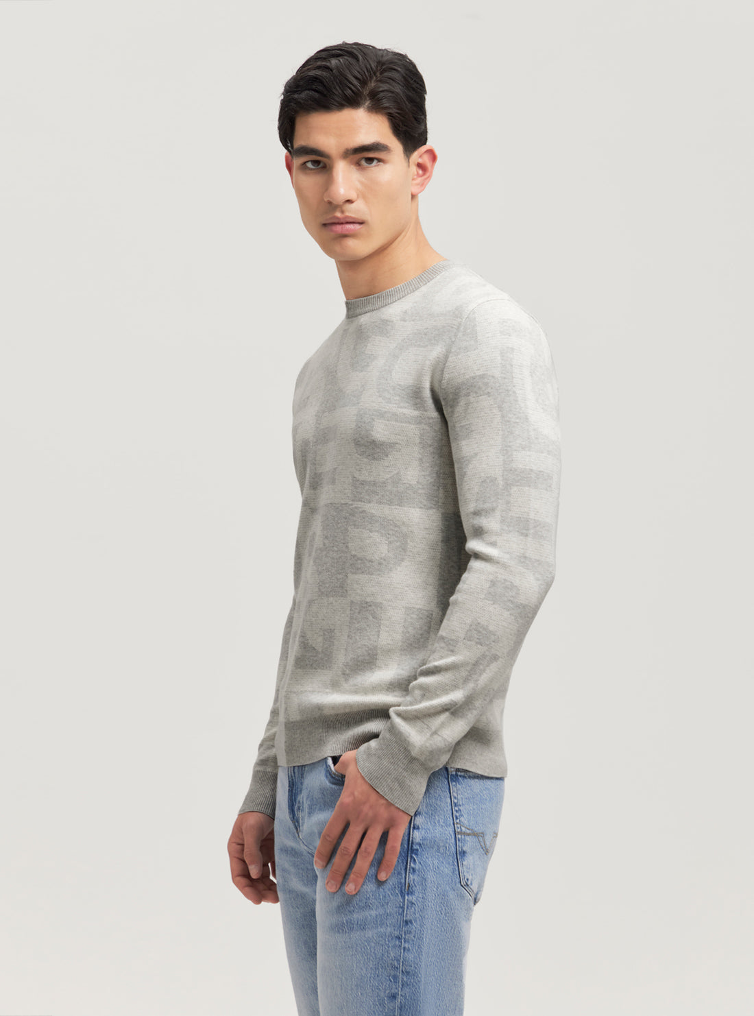 Eco Grey Denny Logo Knit Jumper