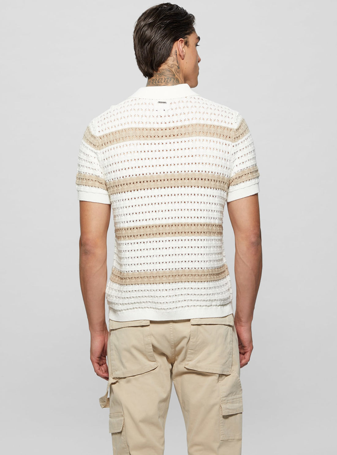 Eco White Crochet Joshua Polo Shirt