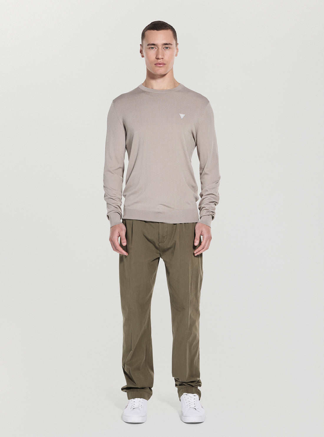 GUESS Mens Khaki Green Dane Sweater M4YR29Z3DM0 Full View