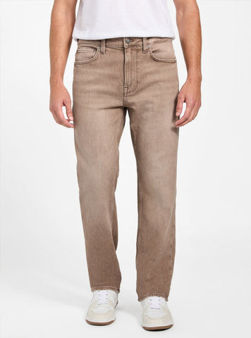 GUESS Mens Eco Brown Mason Regular-Fit Straight Jeans M5BAR7D6150 Front View