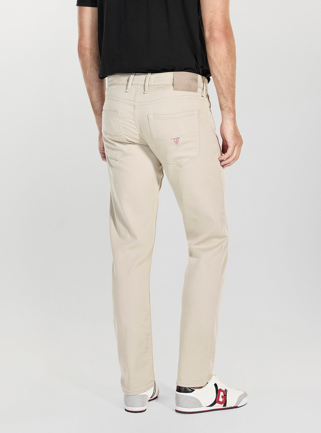 GUESS Mens Beige Mid-Rise Finnley Pants M5BAS2W2001 Back View