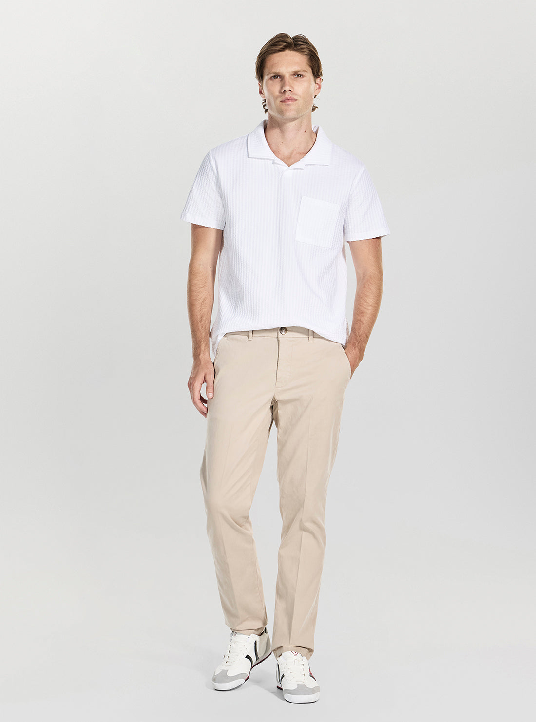 GUESS Mens Beige Mid-Rise Myron Dressy Pants M5BB01W1871 Full View