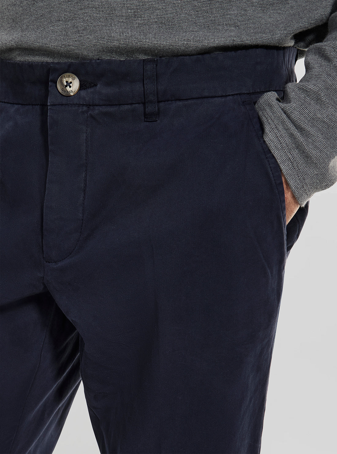GUESS Mens Blue Mid-Rise Myron Dressy Pants M5BB01W1871 Detail View