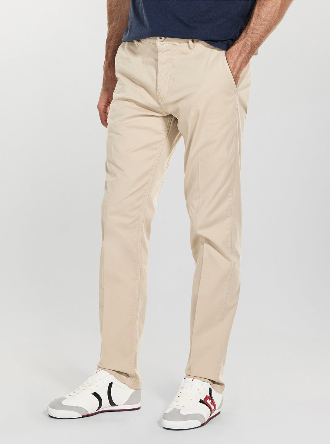 GUESS Mens Beige Mid Rise Angels Chino Pants M5BB16WGXX2 Side View