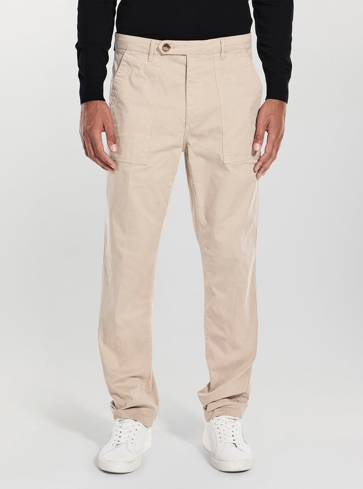 GUESS Mens Beige Porto Pants M5BB21W1871 Front View