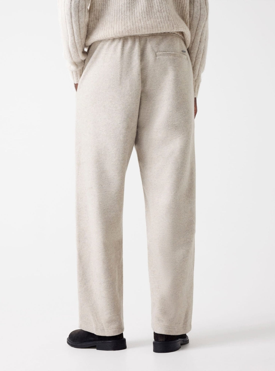 GUESS Mens Grey Scuba Melange Pants M5BB50KC380 Back View