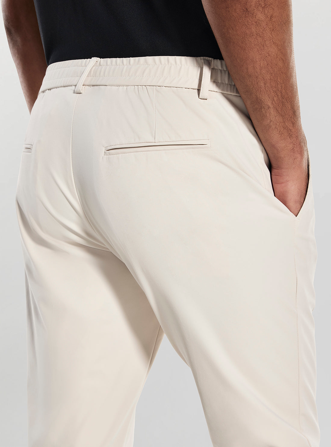 GUESS Mens Beige Coulisse Slim-Fit Pants M5BB75WHHO2 Back View